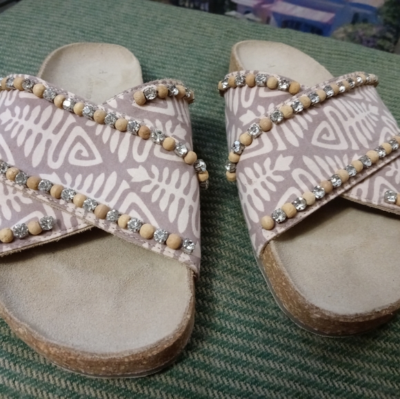 Anthropologie Marnie Embellished Slide 🆕Sandals With 80 Rhinestones.🚢⛵🚤 - Picture 8 of 16